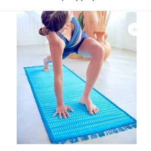 ma wovens ritual rug yoga mat turquoise